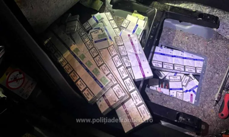 Au fost descoperite, disimulate în vederea sustragerii de la controlul vamal, mai multe baxuri cu țigări