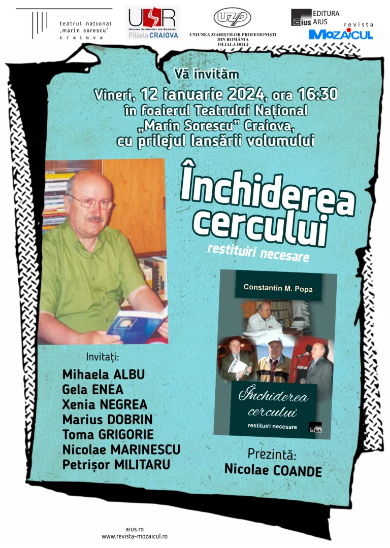 Criticul Constantin M. Popa evocat de prieteni la T.N. „Marin Sorescu”