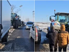 Protest masiv al transportatorilor şi fermierilor români