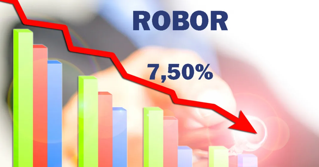 Indicele ROBOR la trei luni a coborât la 6,19% pe an