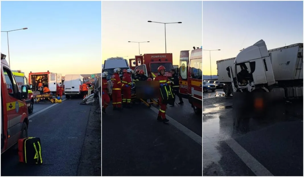 Opt persoane au fost implicate într-un accident rutier produs pe A1, la km 245, pe sensul de mers Sibiu - Sebeş (Foto: Observator)