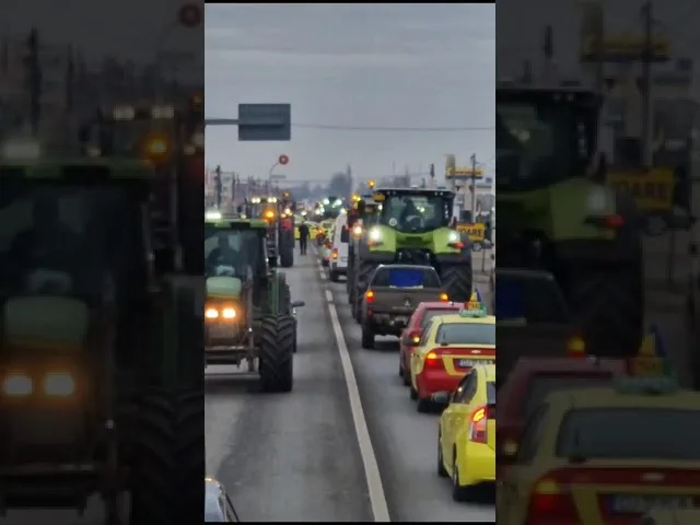 (VIDEO) Fermierii și transportatorii doljeni protestează