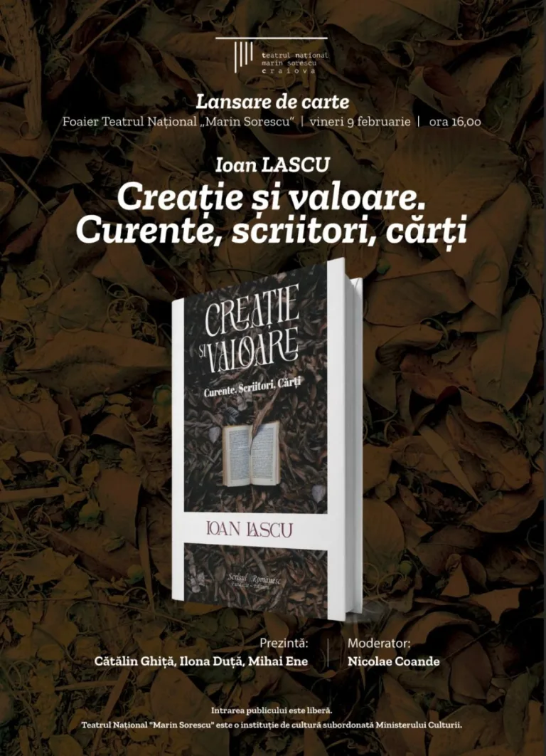 Lansarea cărții “Creație și valoare. Curente, scriitori, cărți.” de Ioan Lascu