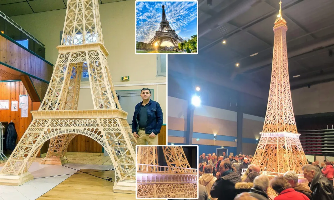 Un francez care și-a petrecut opt ​​ani construind o replică de 7,19 metri înălțime a Turnului Eiffel