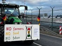 Fermierii germani blochează cel mai mare aeroport al țări