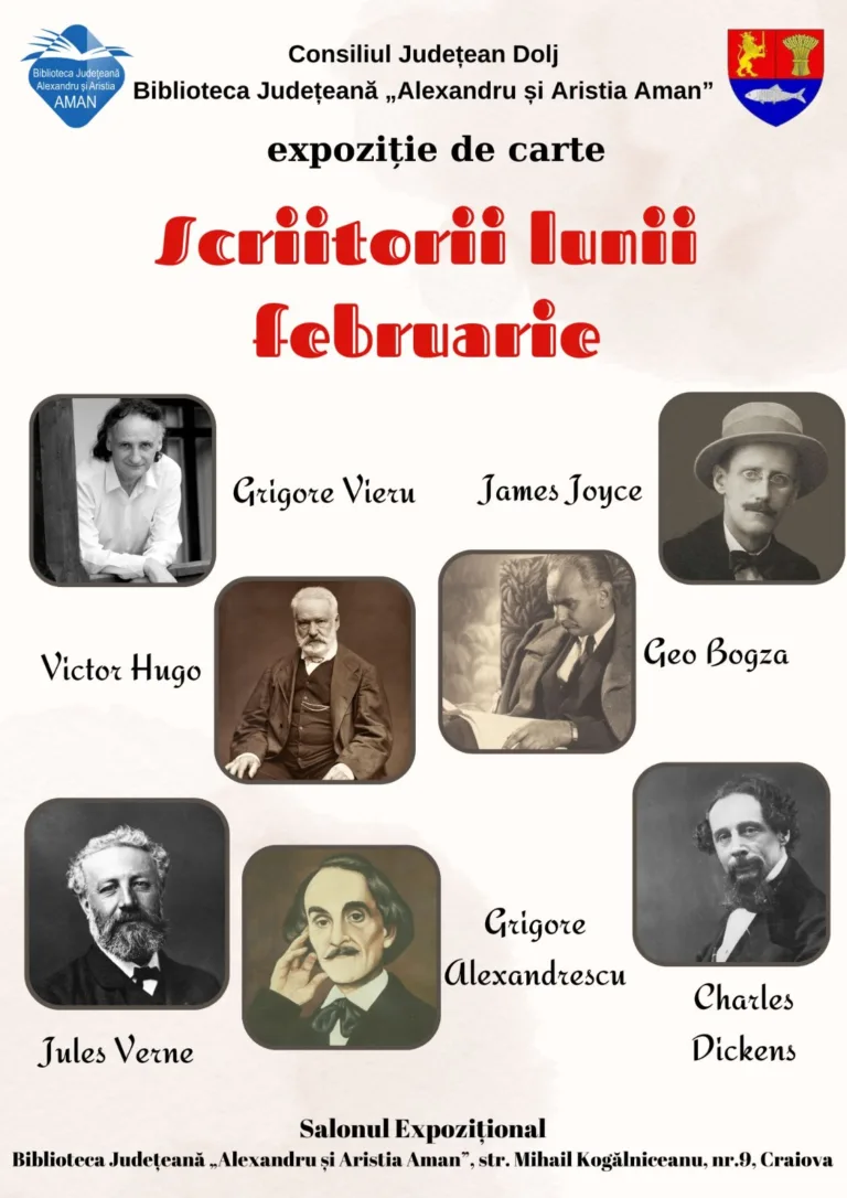 La „Aman“ este expoziția de carte intitulată „Scriitorii lunii februarie”