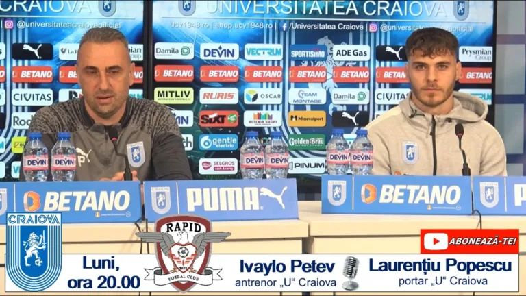 Ivaylo Petev și Laurențiu Popescu au prefațat meciul „U“ Craiova – Rapid