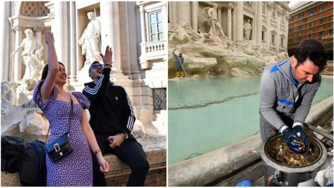 Turiștii au aruncat 1,4 milioane de euro în Fontana di Trevi de la Roma, în 2022