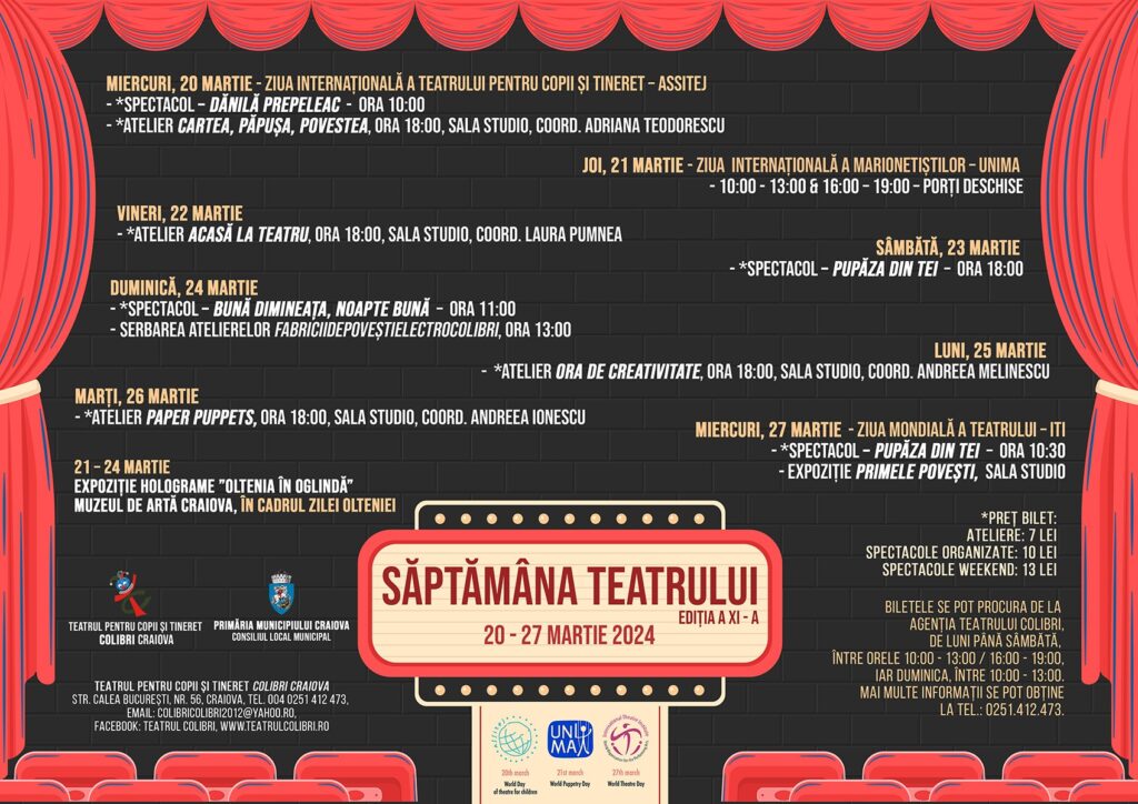 Săptămâna Teatrului continuă la Colibri