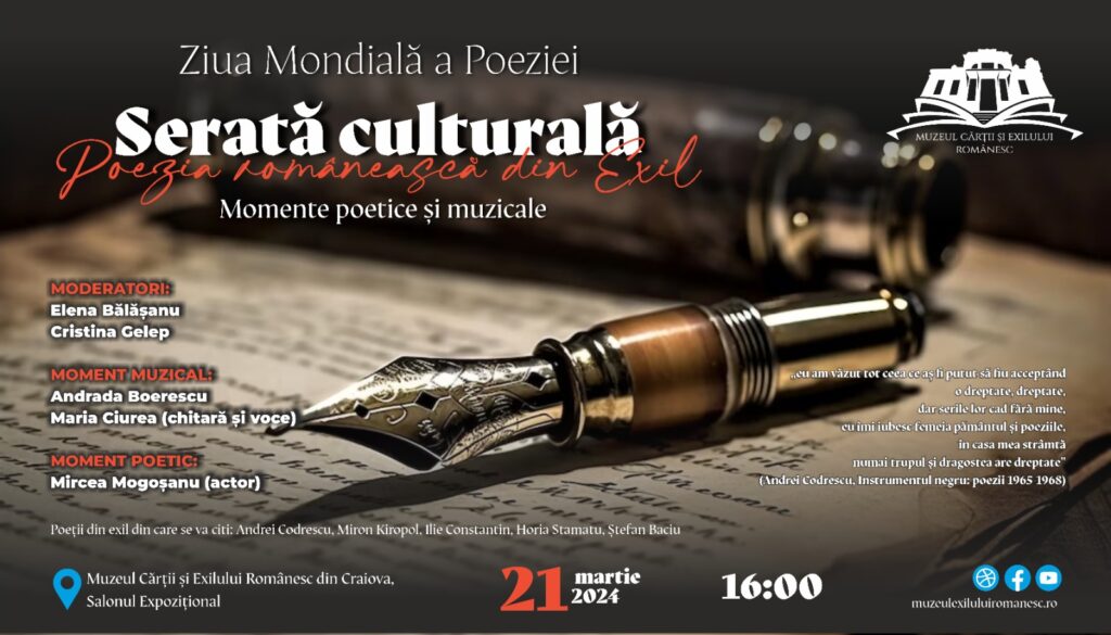Ziua Mondială a Poeziei la Muzeul Cărții și Exilului Românesc