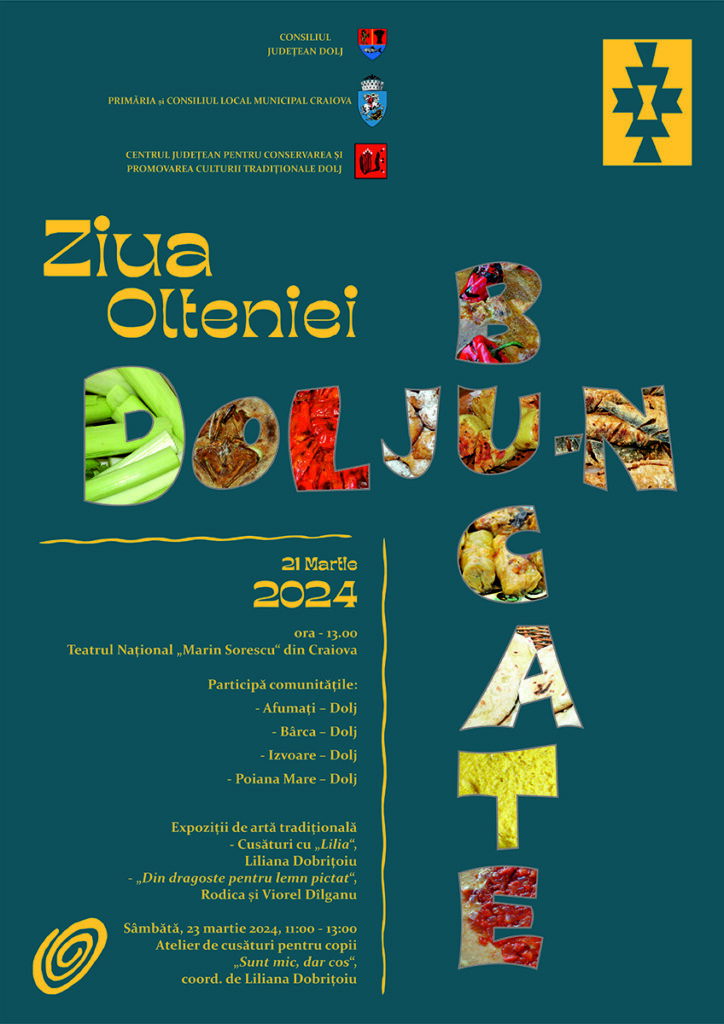 „Dolju-n bucate“, expoziții de artă tradițională și atelier de cusături, la Ziua Olteniei