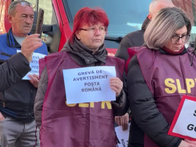 (VIDEO) Poștașii gorjeni protestează la Târgu Jiu