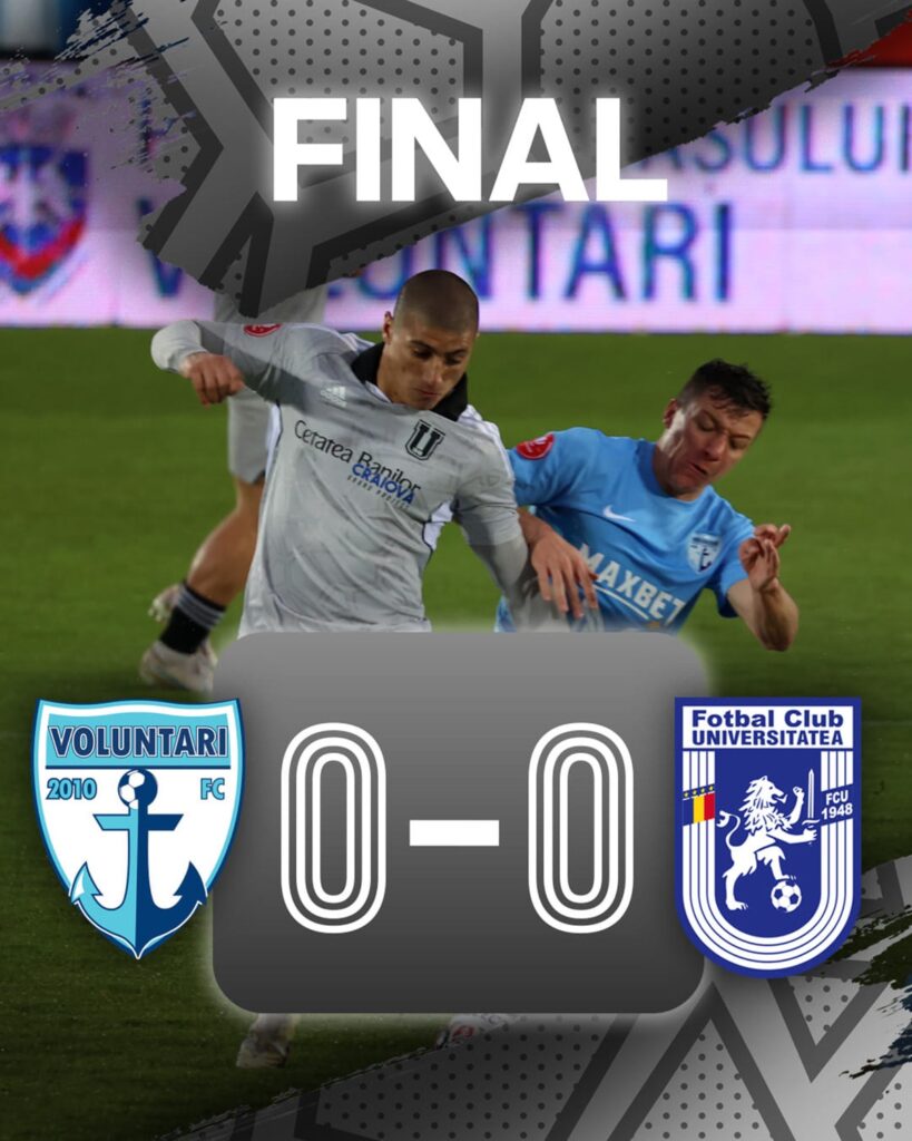 FC Voluntari – FCU Craiova 0-0 | Joc slab, problemele se amplifică