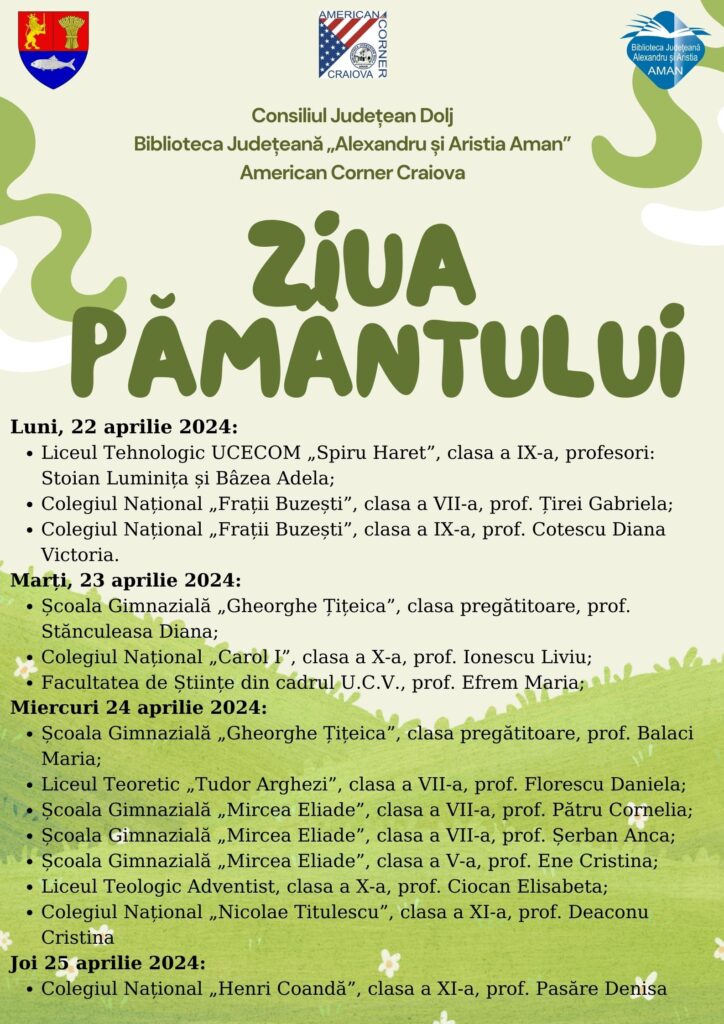 Craiova: Evenimente menite să marcheze Ziua Pământului, la „Aman“