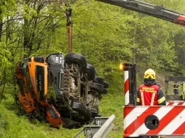 Şofer român mort în Austria după ce s-a răsturnat cu betoniera