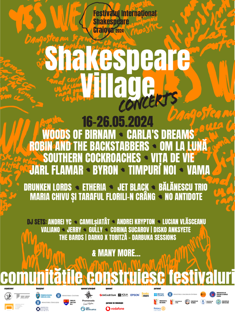 Carla’s Dreams, Vama, Vița de Vie și Byron, printre trupele care concertează la Festivalul Internațional Shakespeare