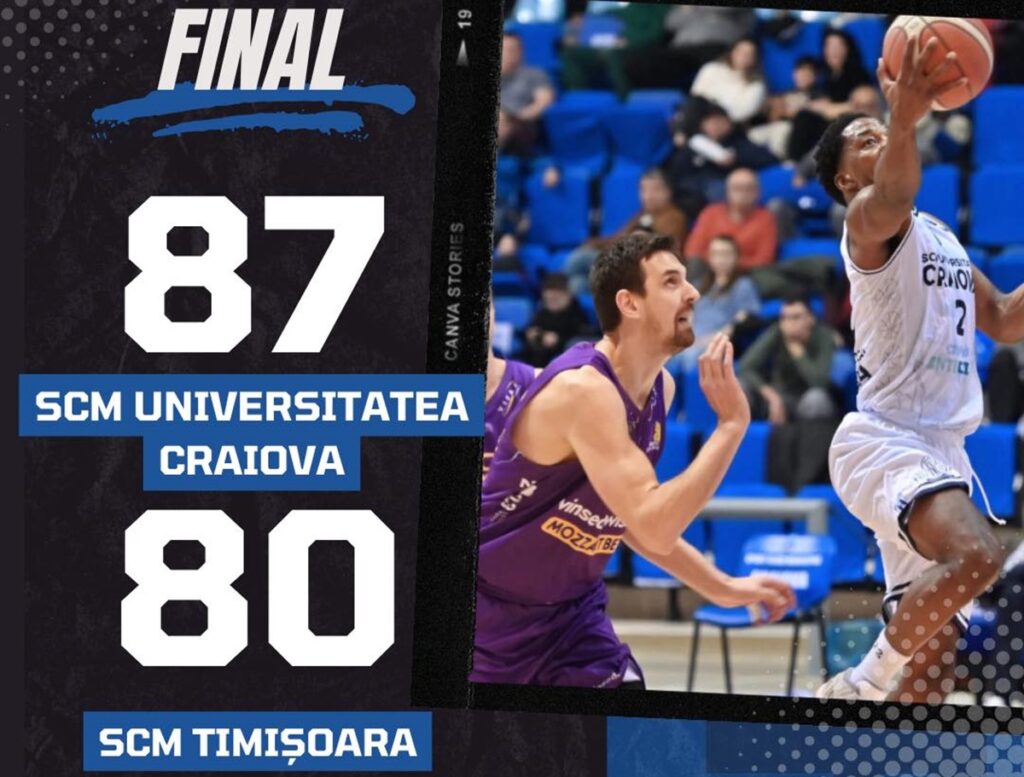 Baschet / SCMU Craiova a debutat cu un succes în semifinalele din play-out-ul LNBM
