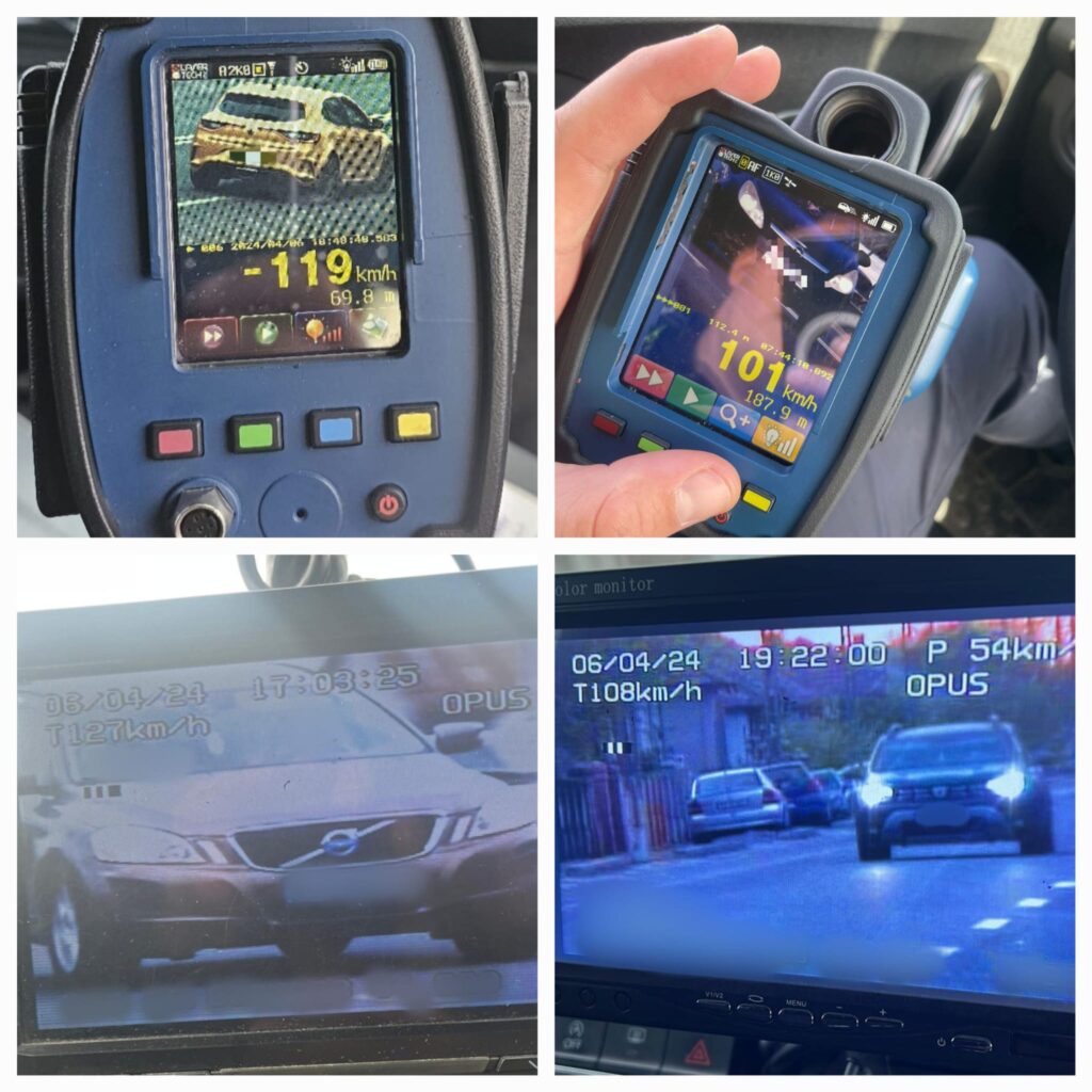 Vitezomanii de weekend, prinși de radar cu 117 km/h în Craiova și 163 km/h lângă Segarcea
