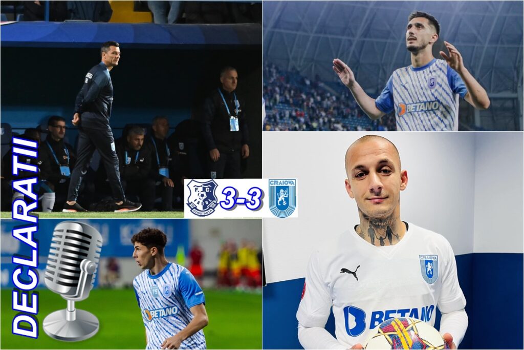Farul – „U“ Craiova 3-3 | Gîlcă, Mitriță, Ivan și Bană, mulțumiți cu punctul de la Ovidiu