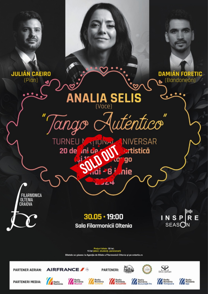 Concertul „Tango Autentico” al Analiei Selis, la Filarmonica Oltenia