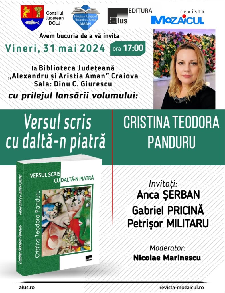 Lansarea volumului „Versul scris cu daltă-n piatră”, la „Aman“
