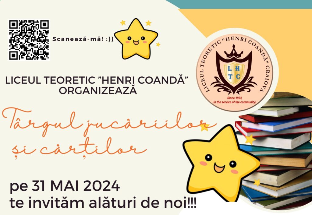 Craiova: Târgul Jucăriilor și Cărților la Liceul Teoretic ”Henri Coandă”