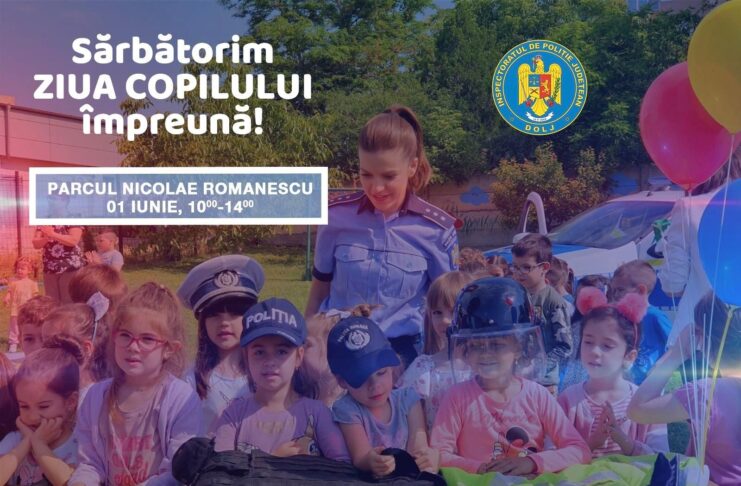 Polițiștii sărbătoresc Ziua Copilului alături de micuți în Parcul Romanescu