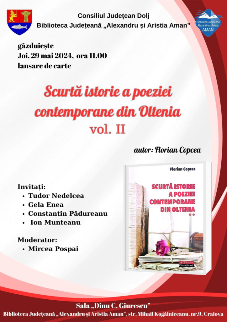 Craiova: Lansare de carte la „Aman“