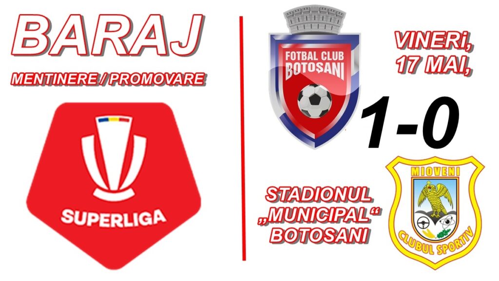 Baraj Superliga | FC Botoșani a câștigat la limită turul cu CS Mioveni