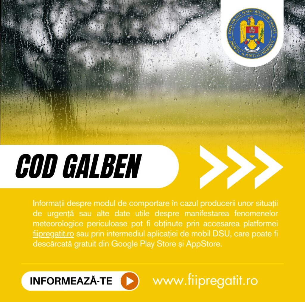 Cod galben de caniculă și instabilitate atmosferică