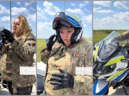 IGPR face anchetă după ce Diana Șoșoacă s-a filmat în uniformă militară, pe o motocicletă de poliție