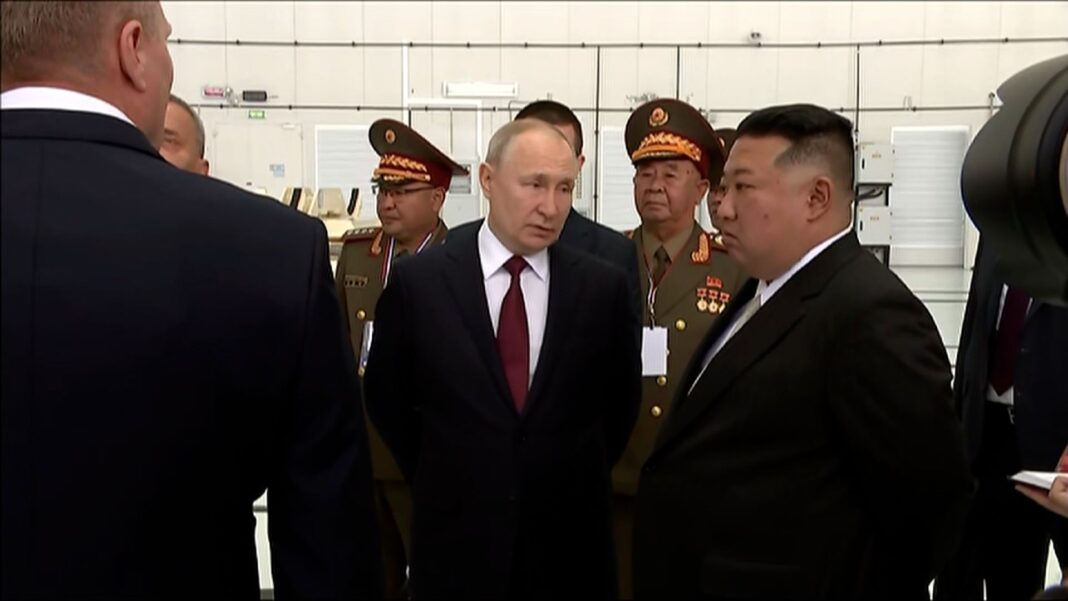 Vladimir Putin și președintele nord-coreean Kim Jong Un