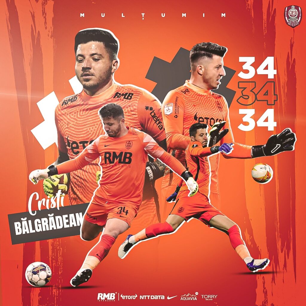 CFR Cluj nu i-a mai prelungit contractul lui Cristian Bălgrădean