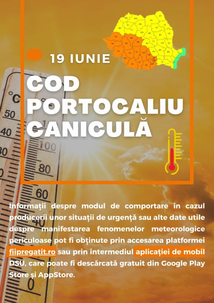 Măsuri de protecție pe perioada codului portocaliu de caniculă