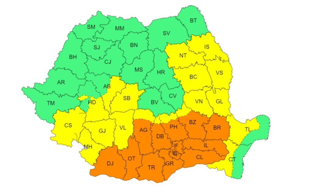 Caniculă și disconfort termic în jumătatea țării