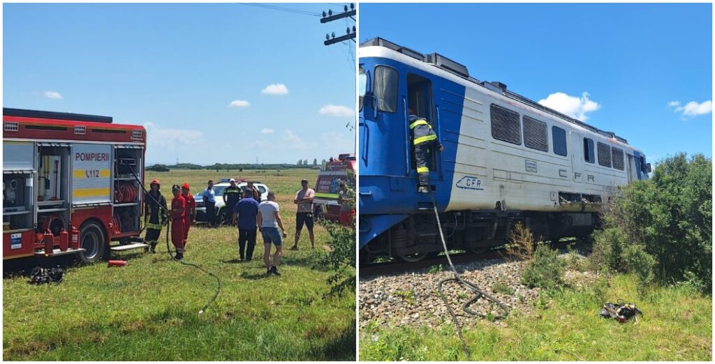 Locomotiva unui tren a luat foc cu puțin timp înainte de a ajunge la destinație