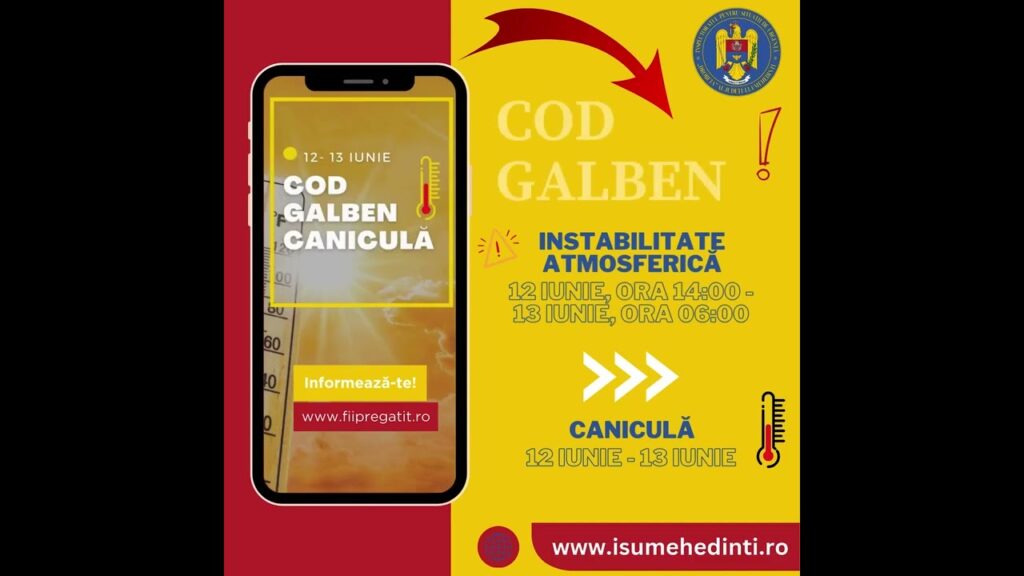 (VIDEO)Cod galben de instabilitate şi caniculă