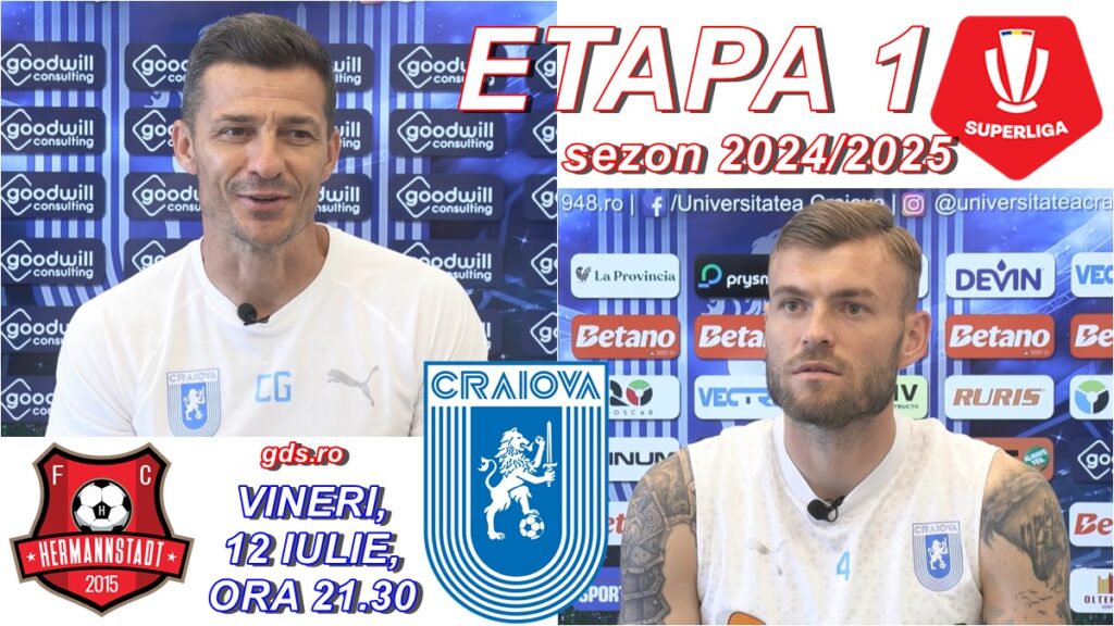 Costel Gâlcă și Alex Crețu au prefațat meciul Hermannstadt – „U“ Craiova