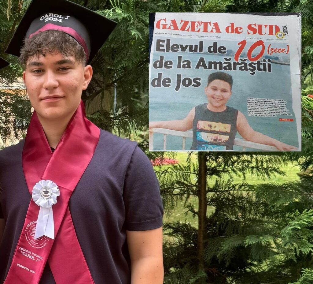Cea mai mare medie la BAC din Dolj este a băiatului din Amărăşti care obţinea 10 la Evaluarea Naţională acum 4 ani