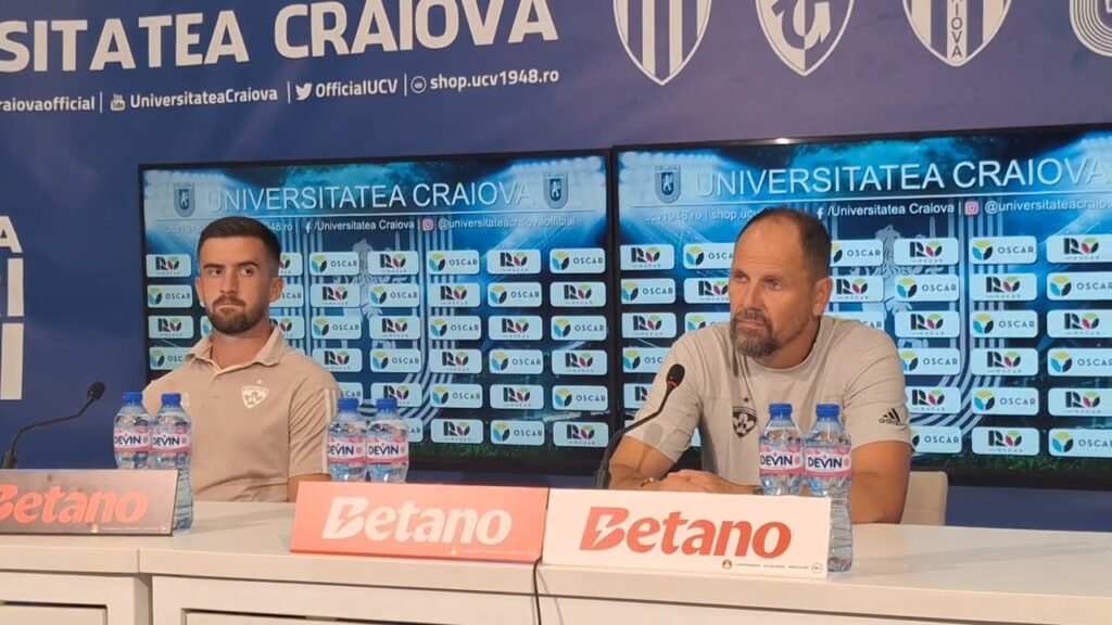 Conferința echipei NK Maribor înainte de partida din Bănie, cu „U” Craiova