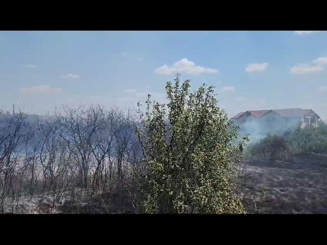 Incendiu de proporţii în comuna Işalniţa. Este afectat traficul feroviar şi rutier