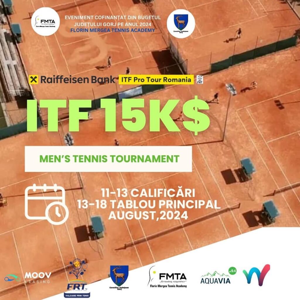 Turneu cu premii de 15.000 de dolari organizat la Târgu Jiu de Academia de Tenis „Florin Mergea”