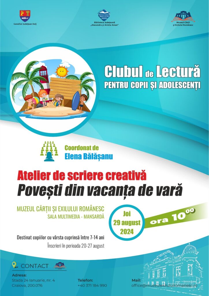 Craiova: Atelier de scriere creativă la Muzeul Cărții și Exilului Românesc