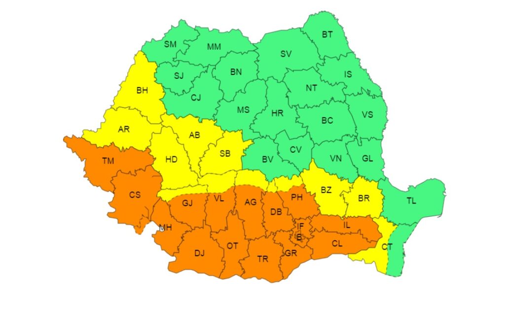 Cod portocaliu şi galben de caniculă