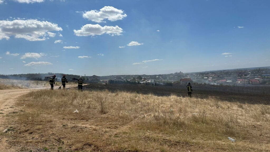 Incendiu de vegetaţie în apropierea Centurii de Nord a Craiovei