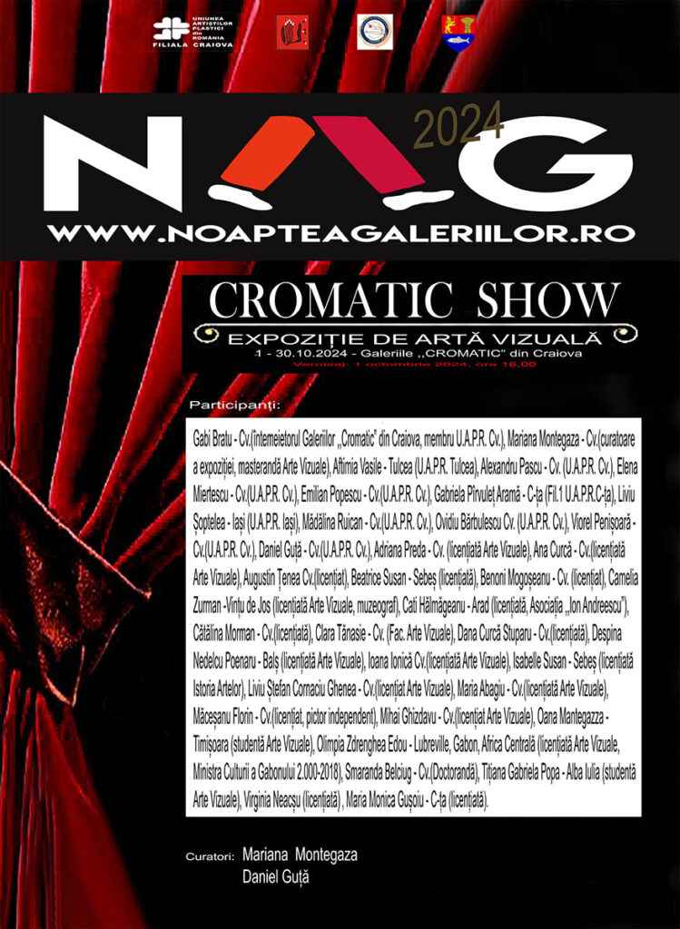 Craiova: „Cromatic Show“,  pe simezele „Cromatic“ și la Noaptea Albă a Galeriilor