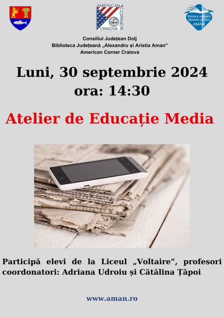 Craiova: Atelier de educație media destinat elevilor de liceu