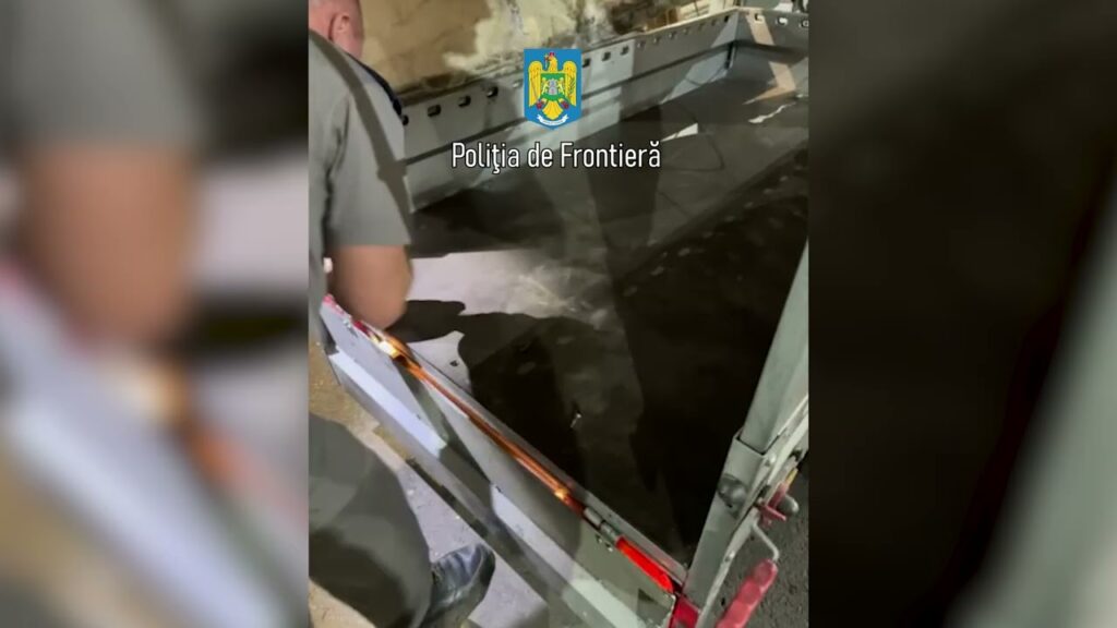 (VIDEO) Zeci de mii de țigarete ascunse în podeaua unui ansamblu rutier, descoperite la Giurgiu
