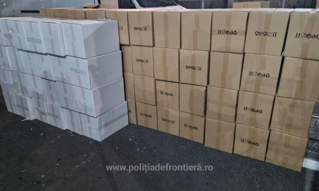 (VIDEO) Român pus sub control judiciar, după ce a încercat să introducă în țară peste un milion de țigarete fără timbru fiscal