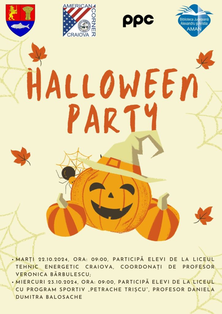 Craiova: „Halloween Party” la Biblioteca Aman